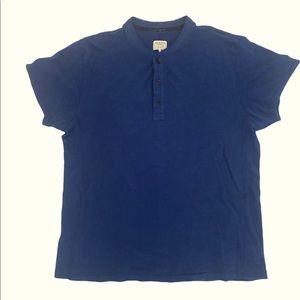 Rag & Bone navy short sleeve three-button shirt